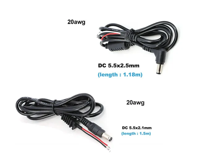 5.5x2.1mm 5.5x2.5mm DC male Power Charger right angle Plug supply Cable Connector for PC Laptop power adapter repai w28