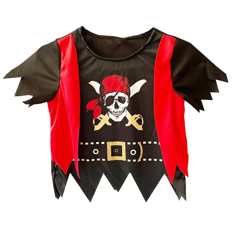 Funny Children's Performance Costumes Pirates Headbands Tops and Pants Children's Party Pirate Hat Costumes