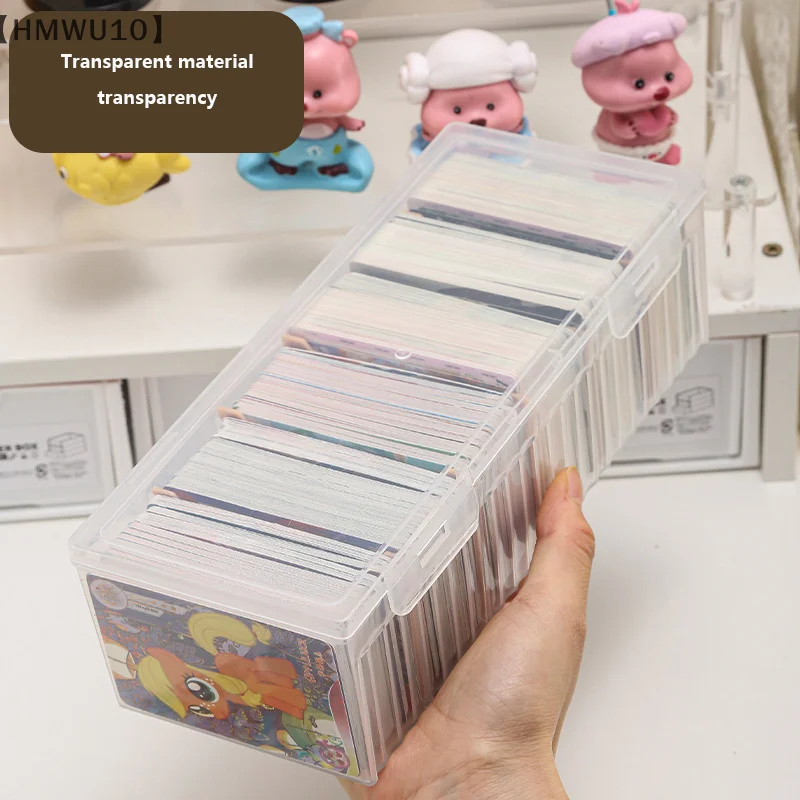 1PC Clear Plastic Compartmentalized Organizer Box Holds 550+ Game Cards Storage Box With Adjustable Divider For Cards