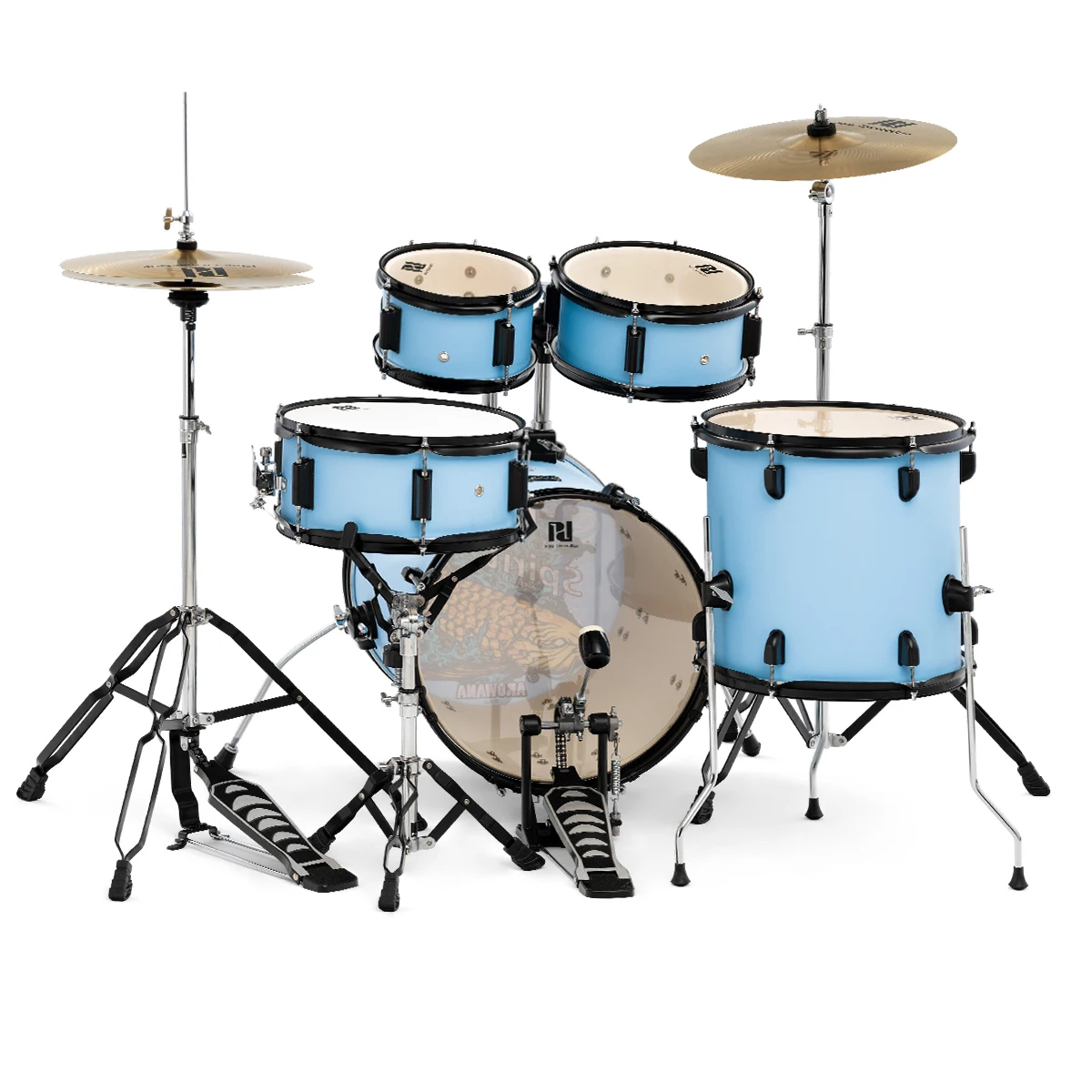 Picture 6: Electric Drum Kit Mesh Head 5 Drums 3 Cymbals Electronic Drum Set For Beginners Students Practice Training Sale