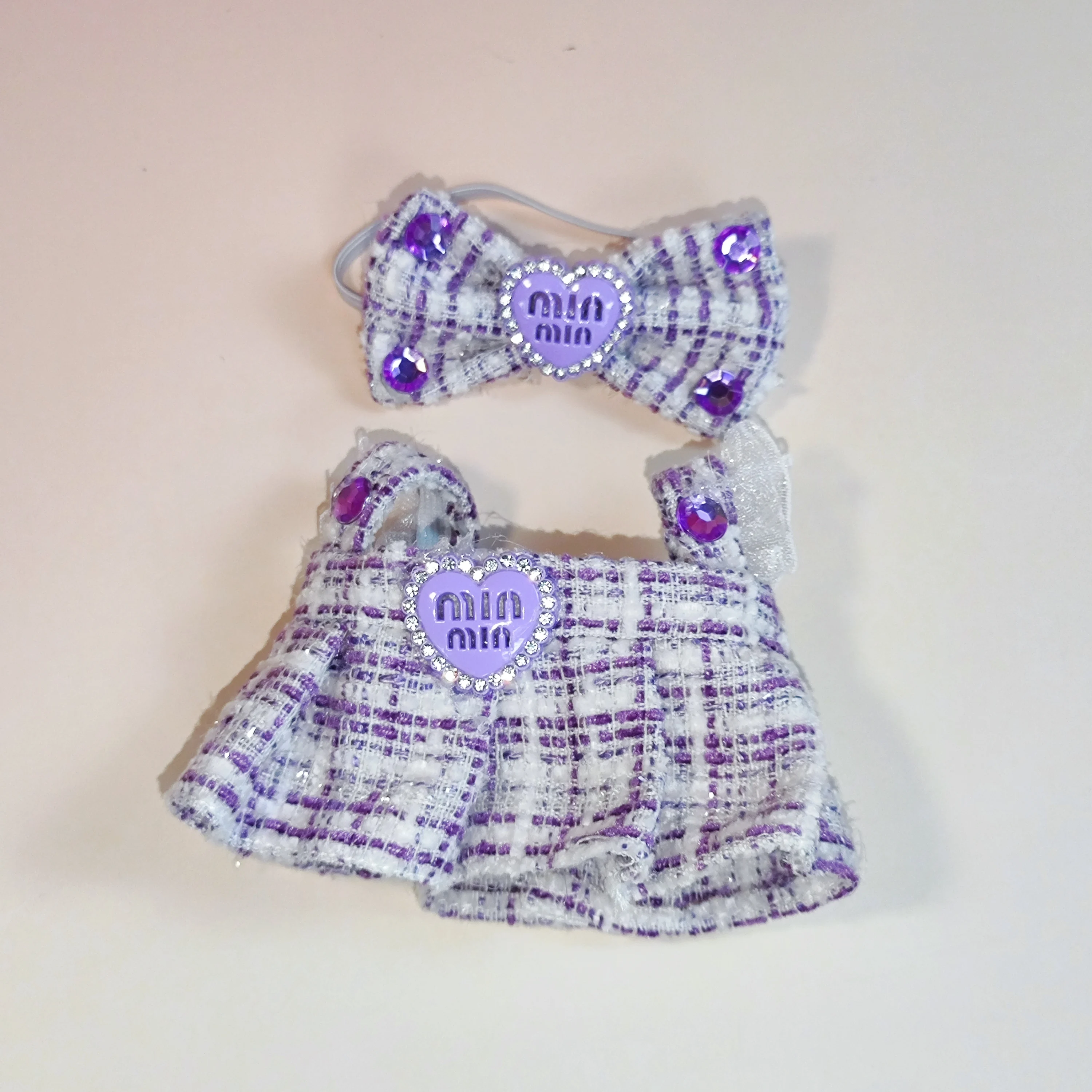 Für Labubu Sitting Party Series Klassisches Kleid Grid Style Kleiner Duft für Labubu v1 v2 Kindergeschenk Labubu Kleidung Designstil