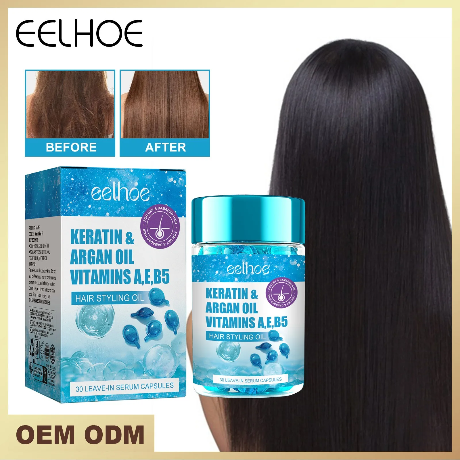 Magic Hair Vitamin Capsule Keratin Oil Fast Restore Hair Soft Smooth Shiny Deep Moisturizer Frizzy Dry Scalp Hair Care Products