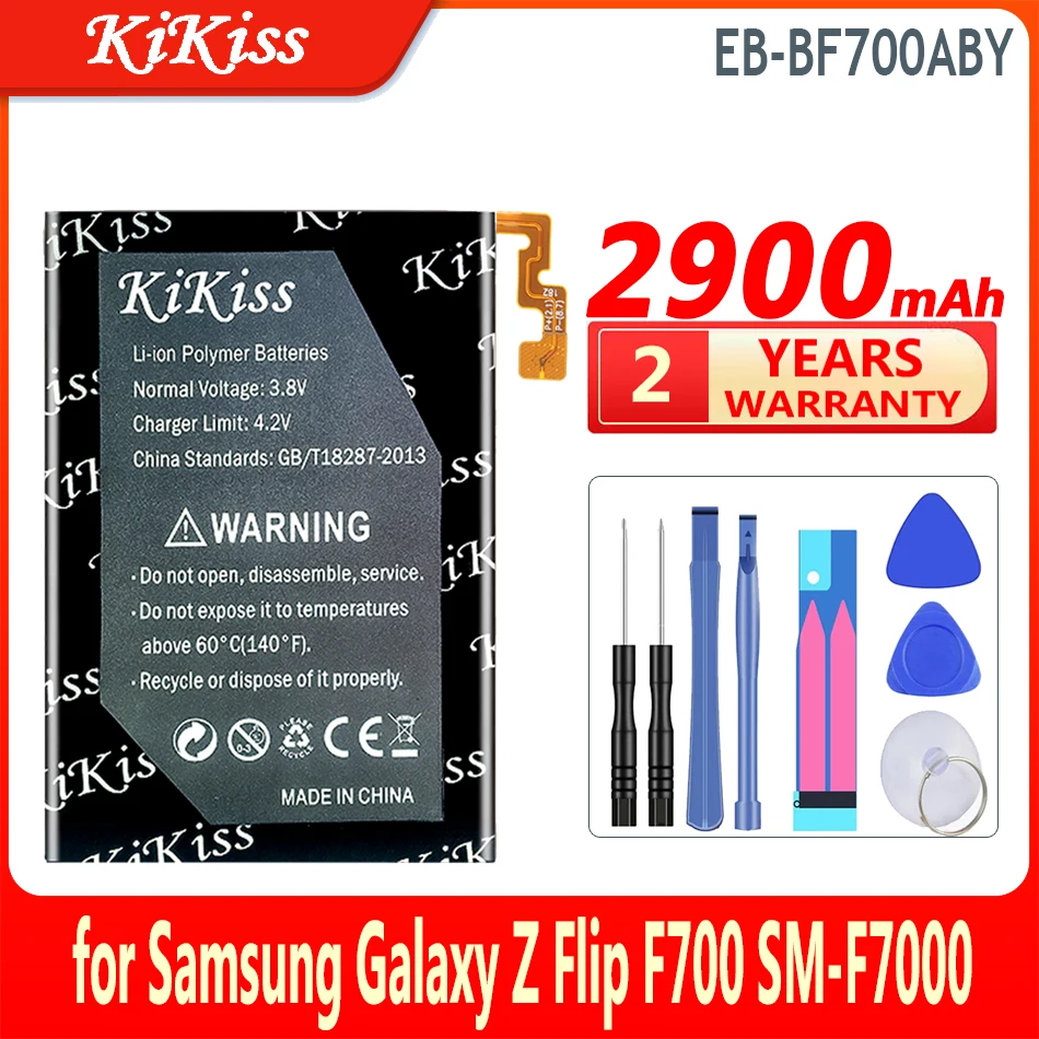 1500mAh/2900mAh KiKiss Battery EB-BF701ABY EB-BF700ABY for Samsung Galaxy Z Flip F700 SM-F7000 Mobile Phone Batteries