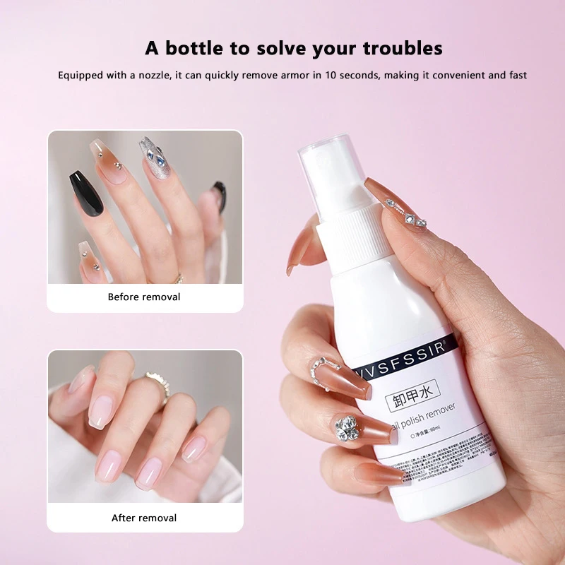 60ml Spray Type Nail UV Gel Polish Burst Magic Remove Gel Liquid Surface Layer acrilico Clean sgrassante per unghie Surface Clean