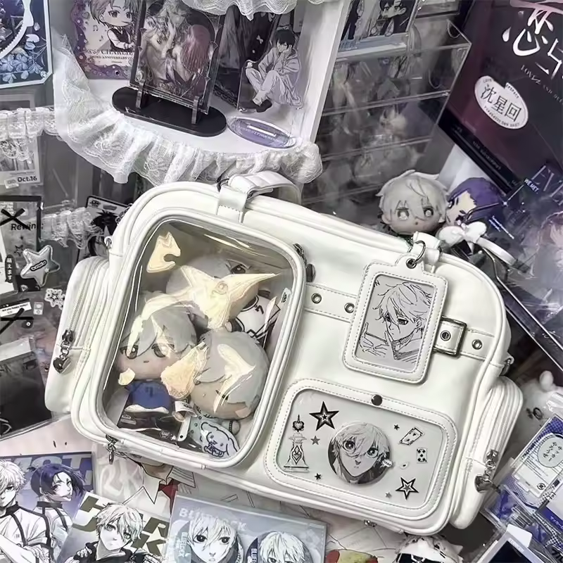 Japanese Tote Bag Fashion Concert Shoulder Bag Student Backpack Transparent Multi-pocket Messenger Bag Zipper Storage Pain Bag - Image 7
