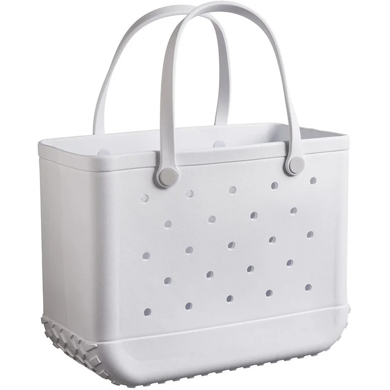 Extra Large Beach Bag Summer EVA Basket Women Silicon Beach Tote With Holes Breathable Pouch Shopping Storage Basket