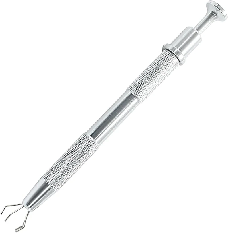 4-Claw Pick Up Tool Piercing Ball Grabber, Stainless Steel 4 Prongs Jewel & IC Chip Electronic Components Nails Clamping Tool
