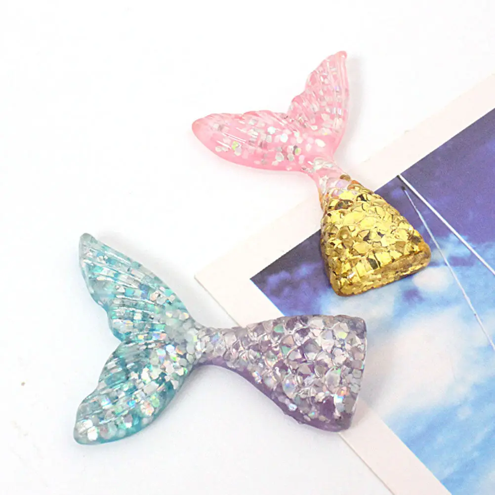 5Pcs Mermaid Fish Tail Fridge Magnets Resin Cartoon Stickers Magnetic Note Holders for Refrigerator Door Locker Cabinet