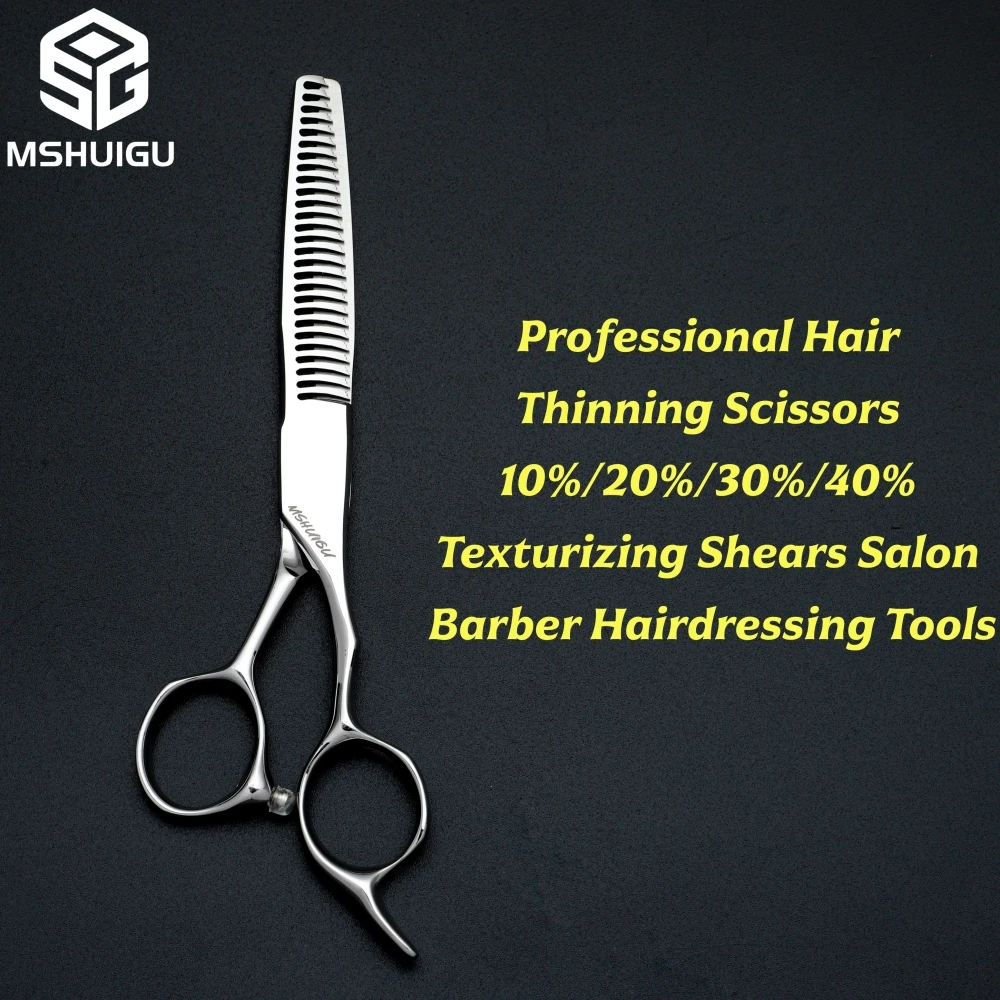 

MSHUIGU 6-Inch VG10 Professional Barber Scissors Multi-purpose Thin Thinning Shears with Blind-Hole Design for Salon And Home Us