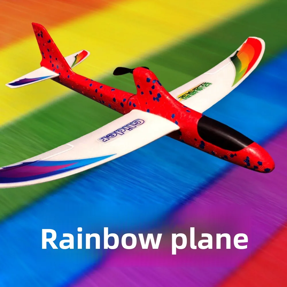 

PP Foam Double Wing Airplane Toy Popular Red&Blue Rainbow EPP Bubble Plane Ligthweight School Science Textbook Tool