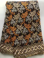 Nigerian Cotton Lace Fabric 2.5 Yards 2025 High Quality Swiss Voile Stones Lace Fabric African For Women Birthday Party Dresses