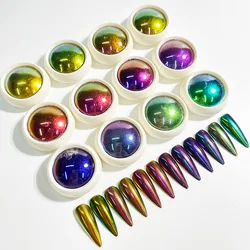 Holographic Nail Powder Fine Rainbow Holo Unicorn Mirror Laser Effect Multi Chrome Manicure Pigment Glitter Dust For Salon Home