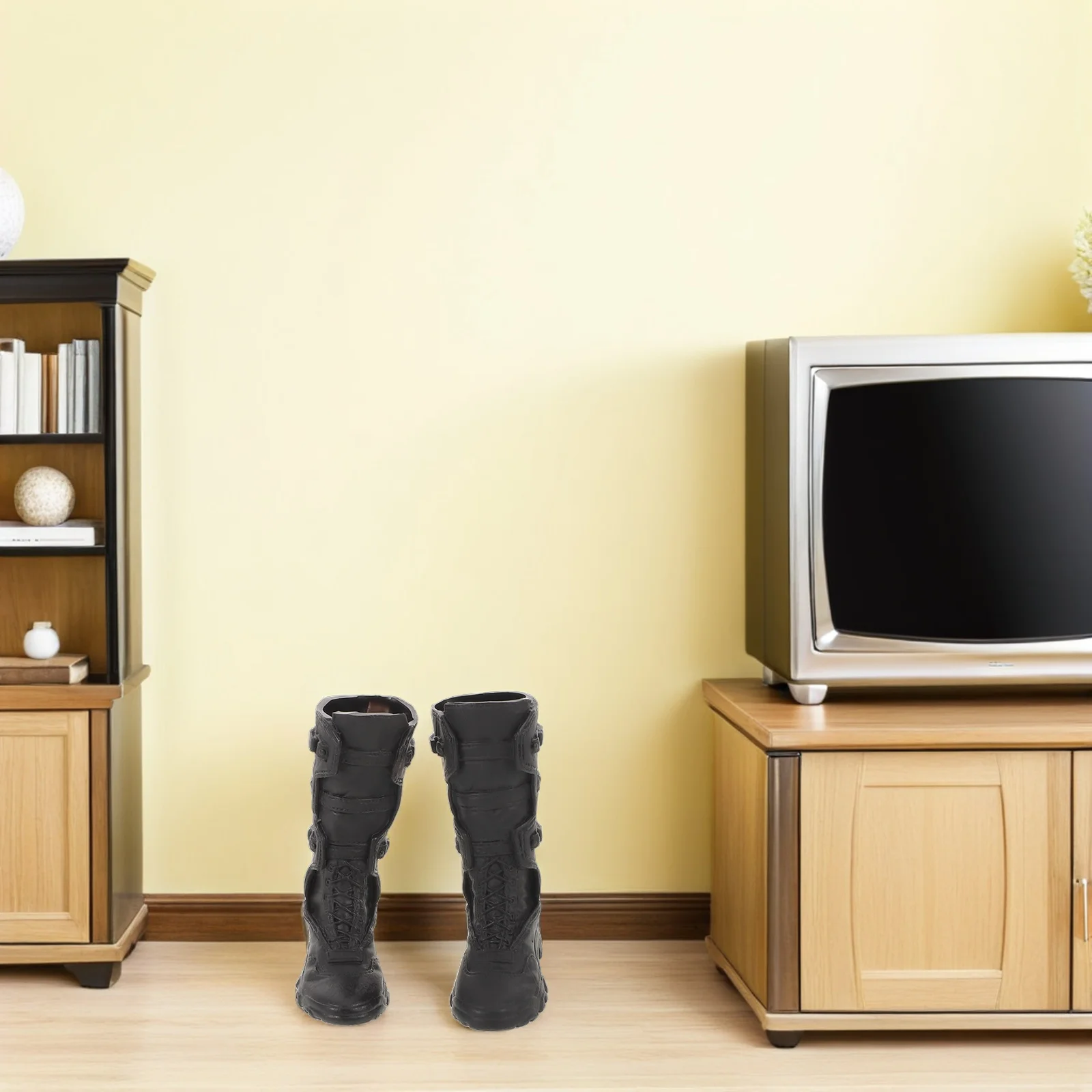 1Pair Black Action Figure Shoes Lightweight Material for Rapid Dressing Soldier Figure Miniature Props Collectibles