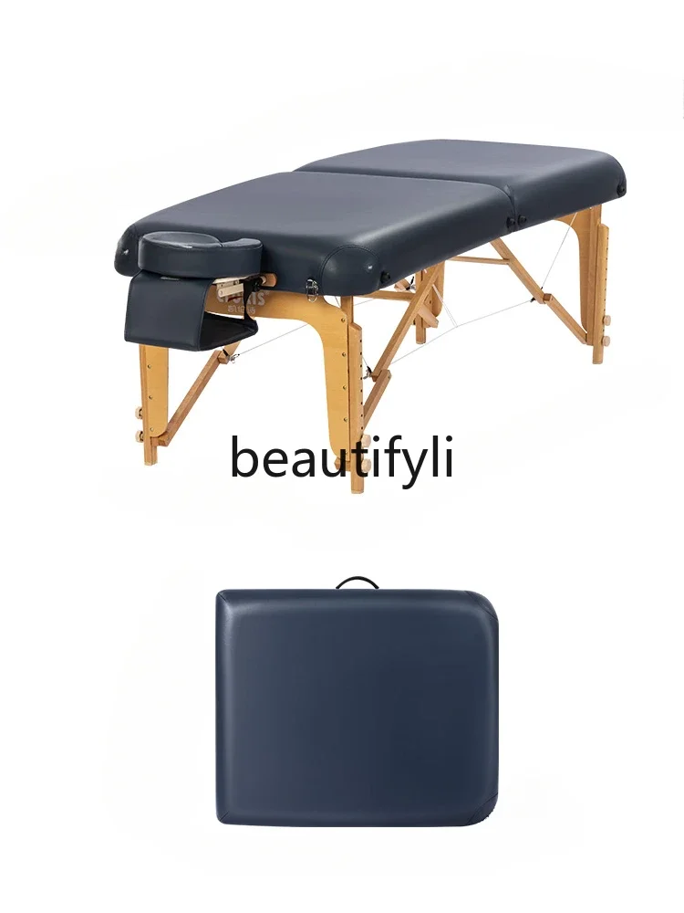 Folding massage bed Solid wood portable massage folding massage bed