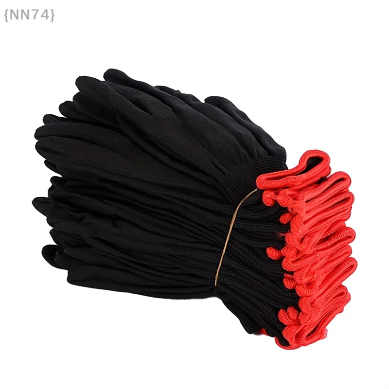 

【No】Uncoated Nylon Gardening Gloves - 6 Pairs Breathable Design For Planting And Excavation Work