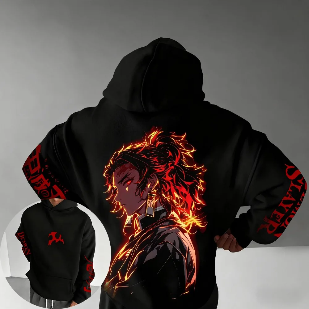 Demon Slayer heren Hoodie Trui Akaza Japan Anime Lente Herfst Jongens kinderen Lange mouwen ouder-kind Outfit