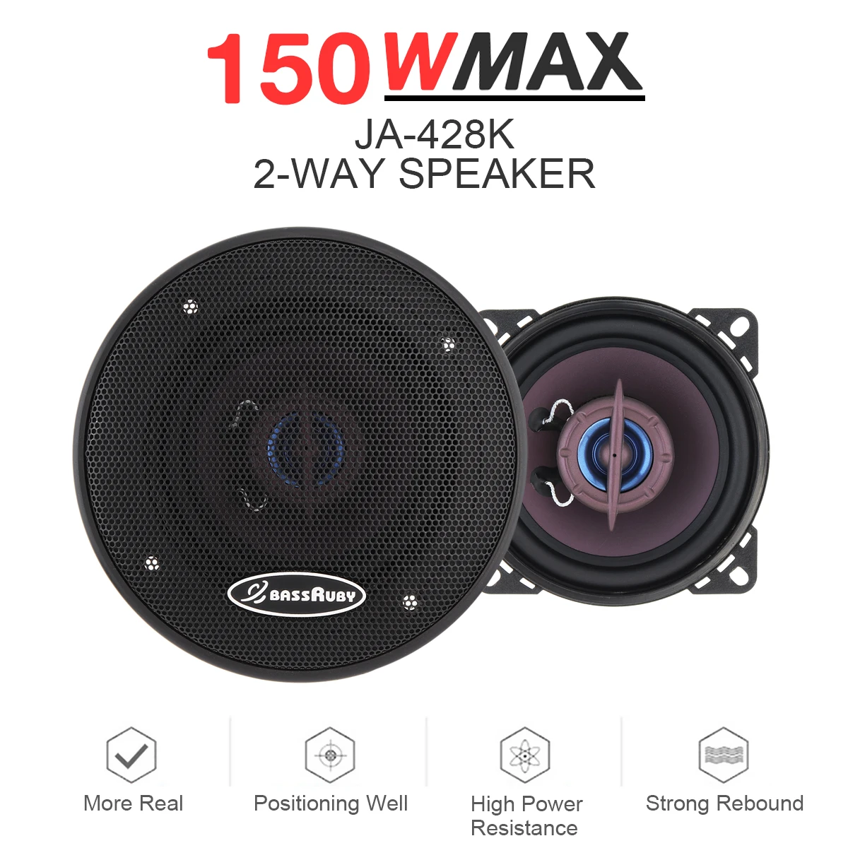 

2pcs 4 Inch Universal 150W 2 Way Car Coaxial Speakers Audio Stereo Full Range Frequency HiFi High Power Loudspeakers