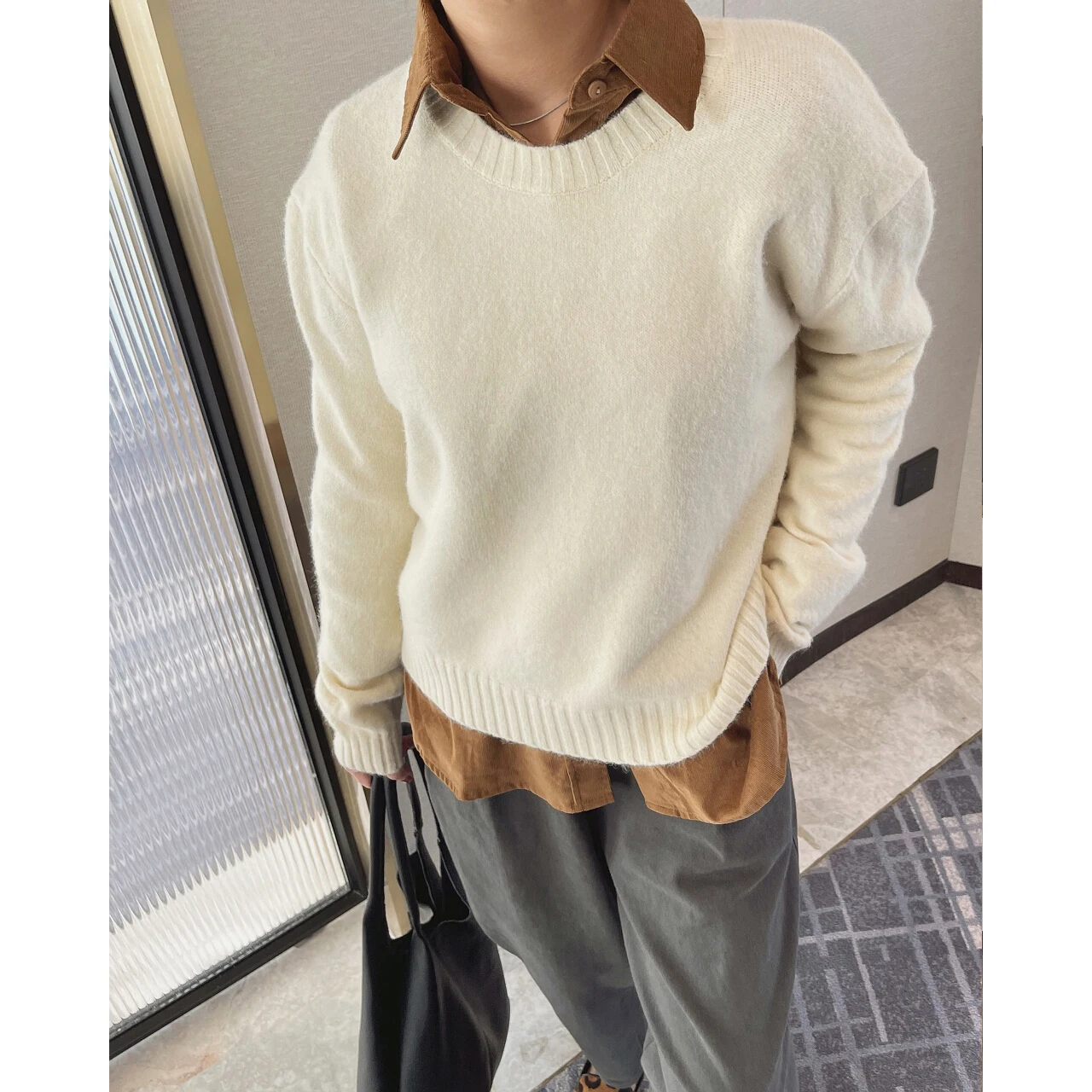 2023 New Woman Y2k Clothes Blue Knit Sweaters Pullovers Tops Korean Fashion Vintage Winter Long Sleeve Sweatshirt Shirts Blouses