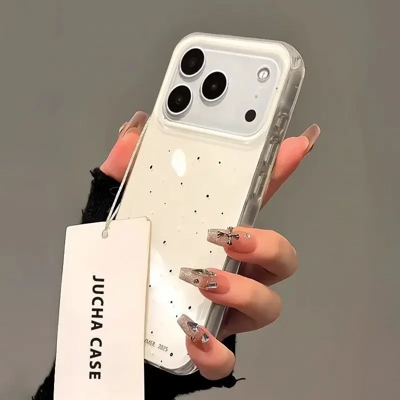 เคสโทรศัพท์ลายการ์ตูนจุดๆ สไตล์เกาหลี น่ารัก สร้างสรรค์ สำหรับ iPhone 17 Air 16 15 14 13 12 11 Pro Max Plus รุ่น Y2K