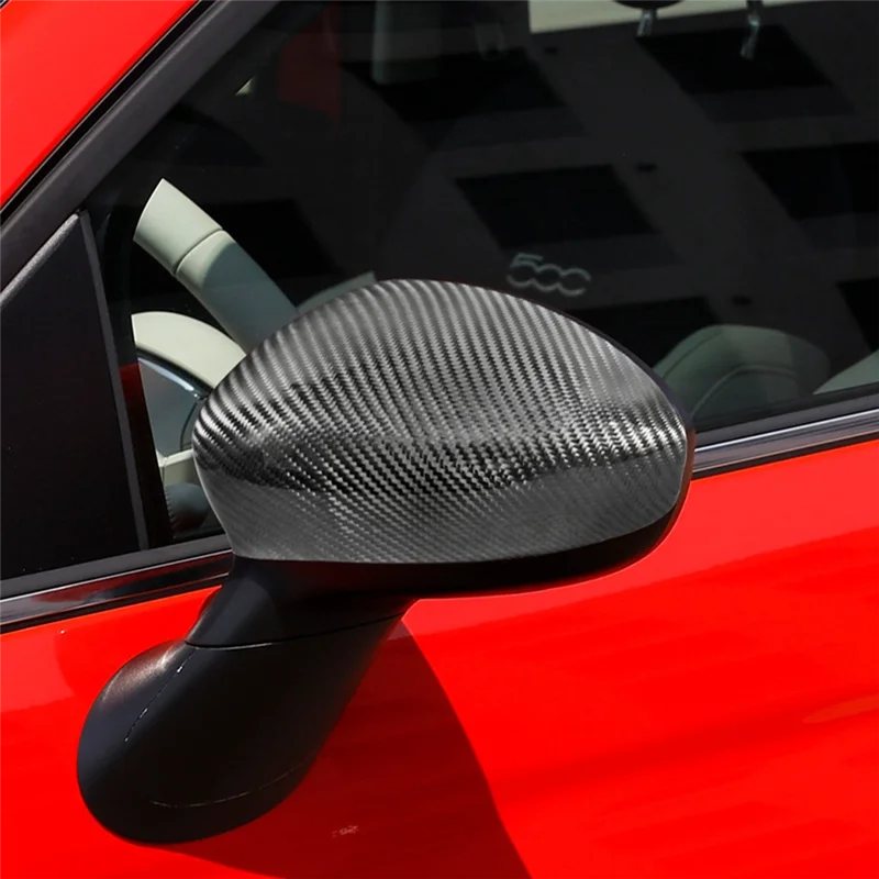 

Real Hard Carbon Fiber Cover For Abarth 595 595C 695 2012-2023 Car Rearview Mirror Cap