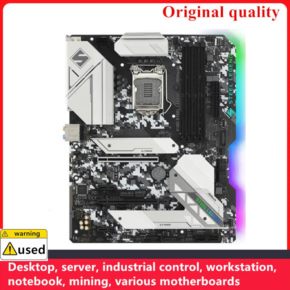 Used For ASROCK B460 Steel Legend Motherboards LGA 1200 DDR4 128GB ATX For Intel B460 Desktop Mainboard M.2 NVME SATA III