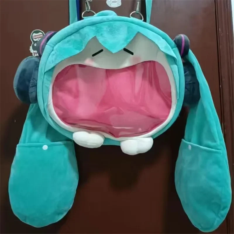 2023 Kawaii Hatsune Miku Cartoon Shoulder Bag Painful Packet Cute Anime Girl Plush Backpack Knapsack Student Bag Kids Gifts Toys