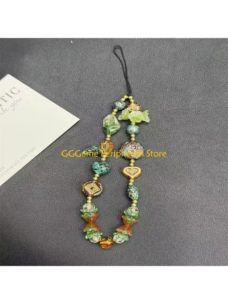 U55B Twist Easy Beaded Phone Charm Strap Ergonomic Clip for Smartphones & Keyrings