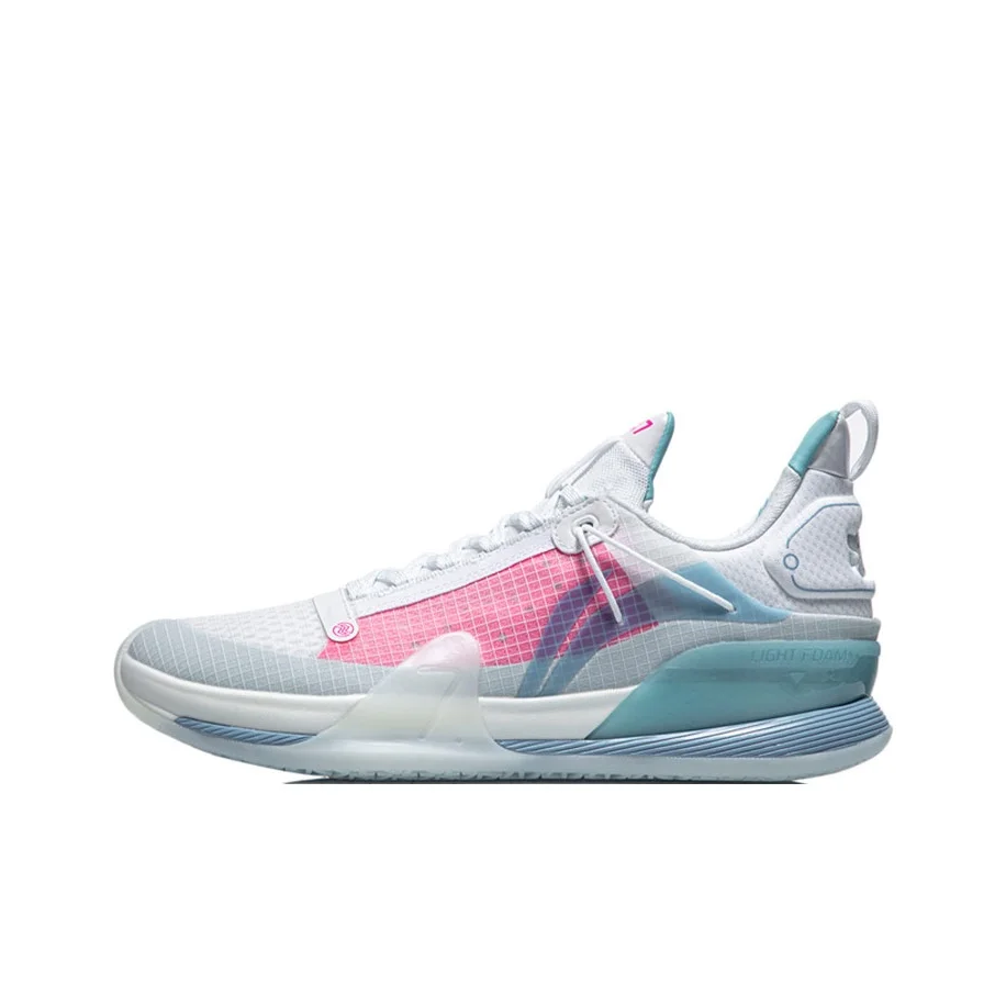 Li Ning Speed 7 Premium Basketball Shoes Men's Low Top White/Blue/Pink ABAR017-3