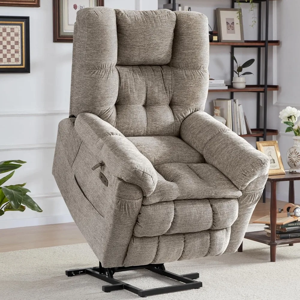 Motor Power Lift Recliner Chair with Adjustable Headrest for Elderly People, Heat and Massage Chair Recliner, Christmas Gift