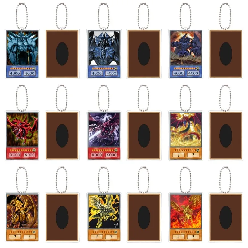 YuGiOh Egyptian God Slifer The Sky Dragon Obelisk The Tormentor Diy Acrylic Keychain Pendant Anime Classics Game Collection Toy