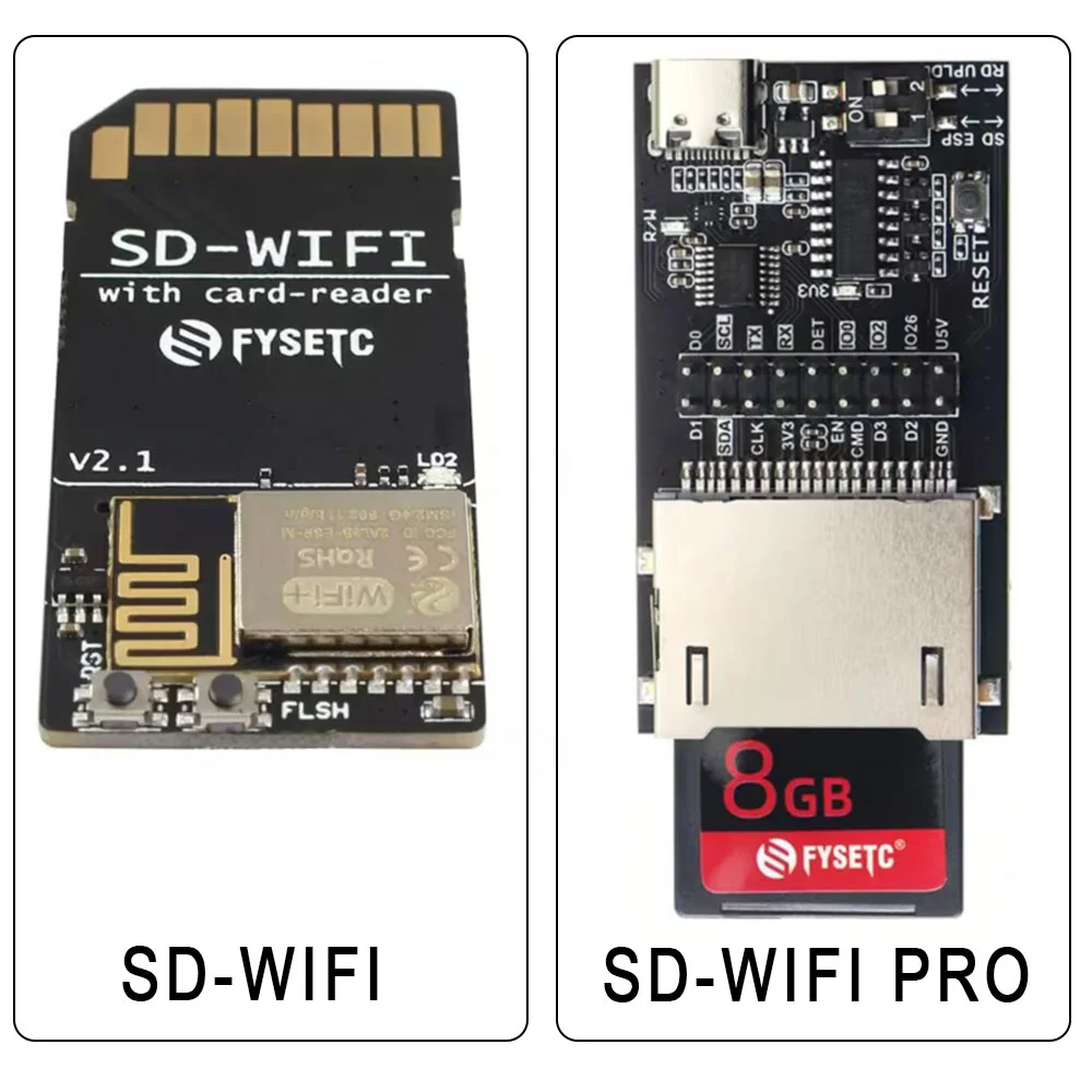 

FYSETC SD-WIFI Pro с модулем считывания карт, работает со встроенным USB ESP webDev для беспроводной передачи последовательного чипа для S6 F6 Turbo