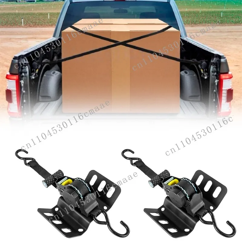 Upgraded ultimate retractable ratchet belt for the F150 2-piece truck bed ratchet belt with automatic telescopic tensioner