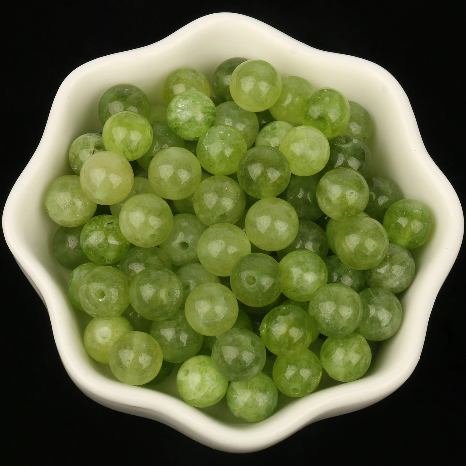 Natural Stone Green Peridot Round Loose Spacer Beads For DIY Jewelry Making Bracelet Necklace Accessories 15\'\'Inches 6 8 10mm