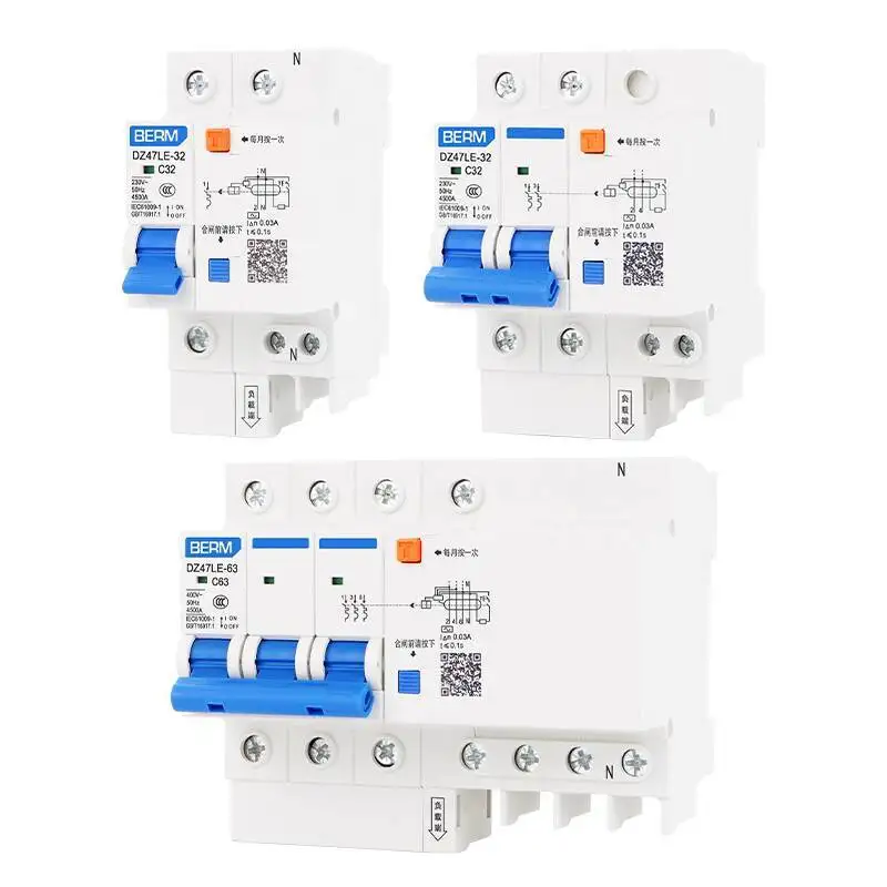 

DZ47LE Автоматический выключатель утечки бытовой с защитой NXBLE 10A 16A 20A 25A 32A 40A 63A 80A 100A 1P+N 2P 3P+N