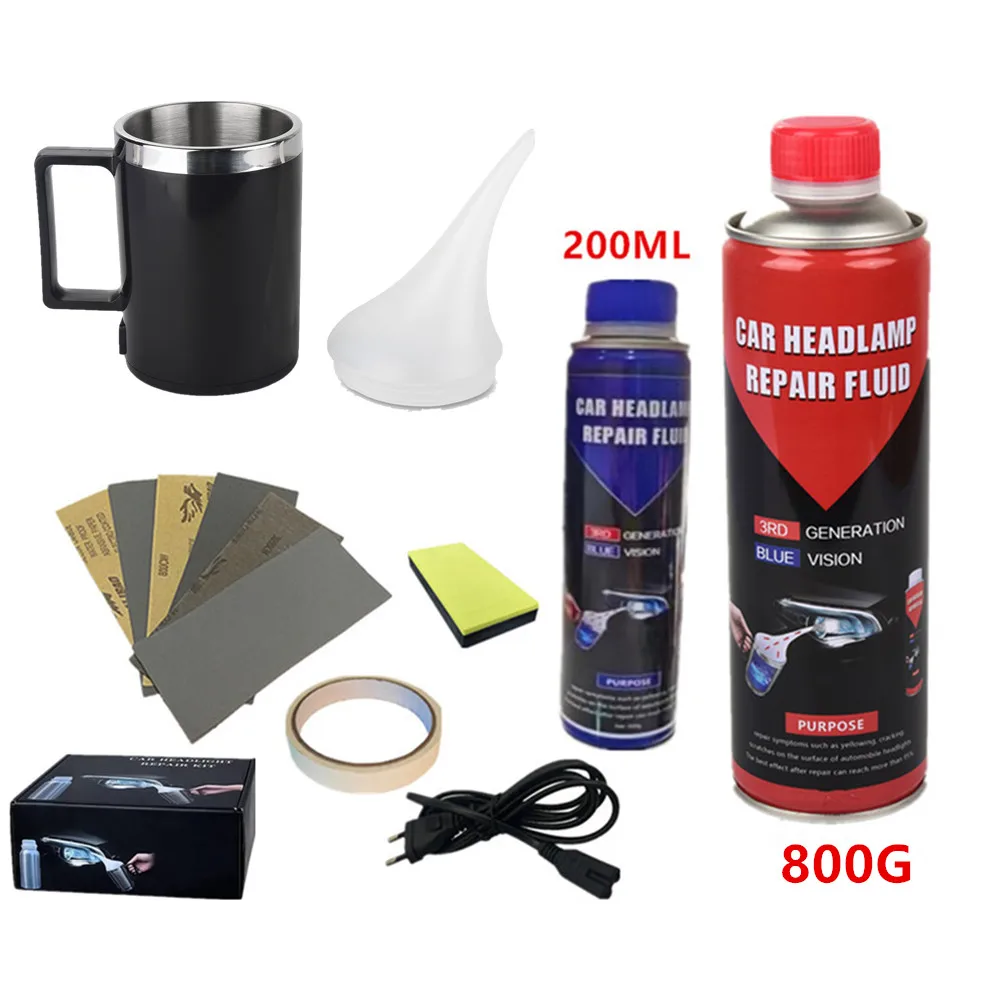 

Реставрация фар автомобиля, набор для восстановления линз для автомобильных фар, жидкий полимер, набор для химической полировки, инструмент, вилка европейского стандарта, фумигация