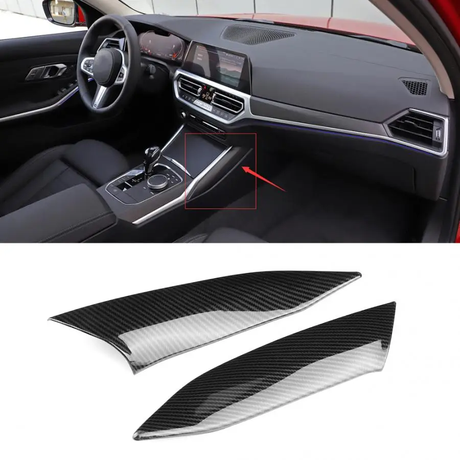 

2pcs Car Carbon Fiber Style Center Console Side Trim Fits for 3 Series G20 G28 2020 Left-Hand Driving car style accessories