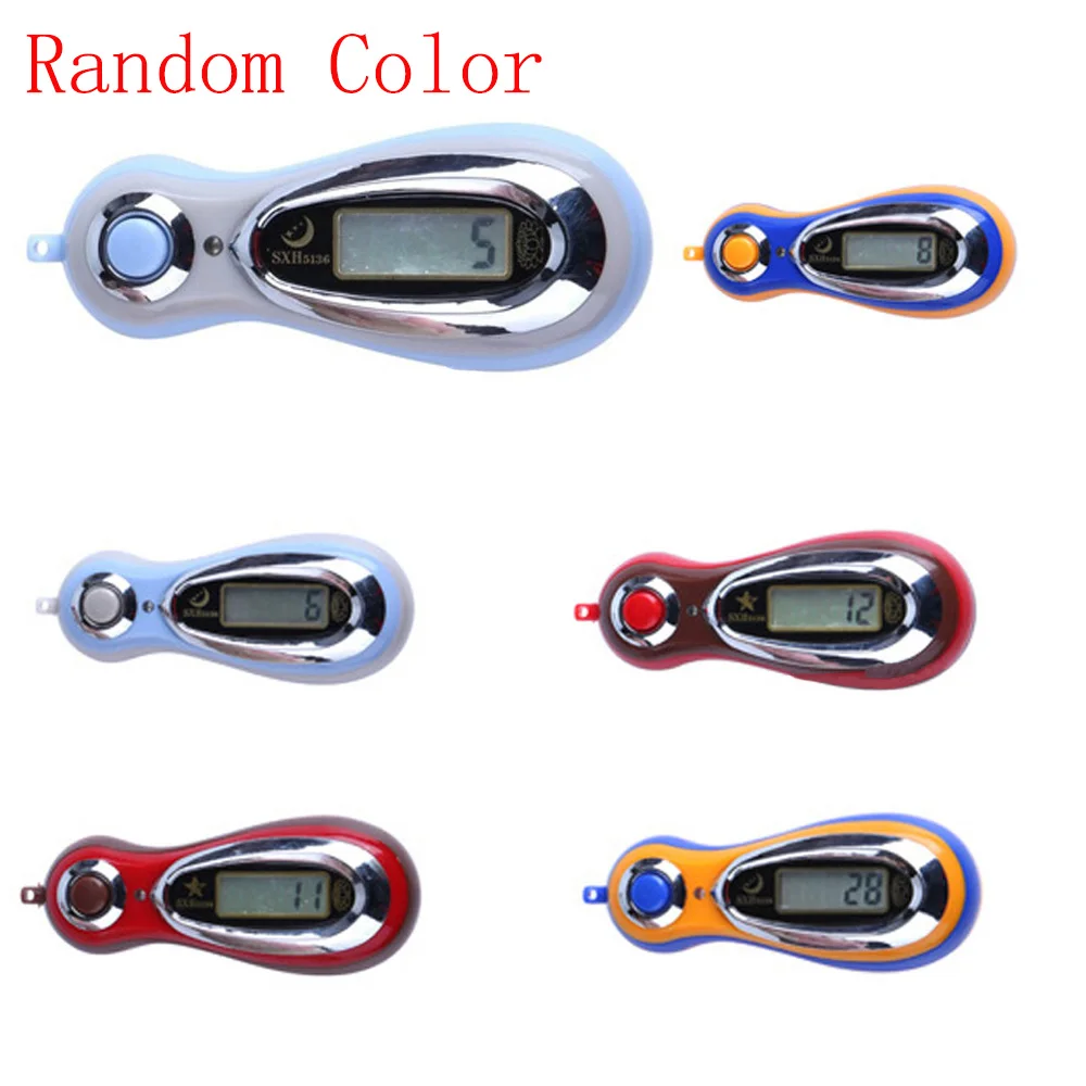 1Pcs LCD Display Electronic Digital Tally Counter MP3 Manual Counters With Lanyards Random Color