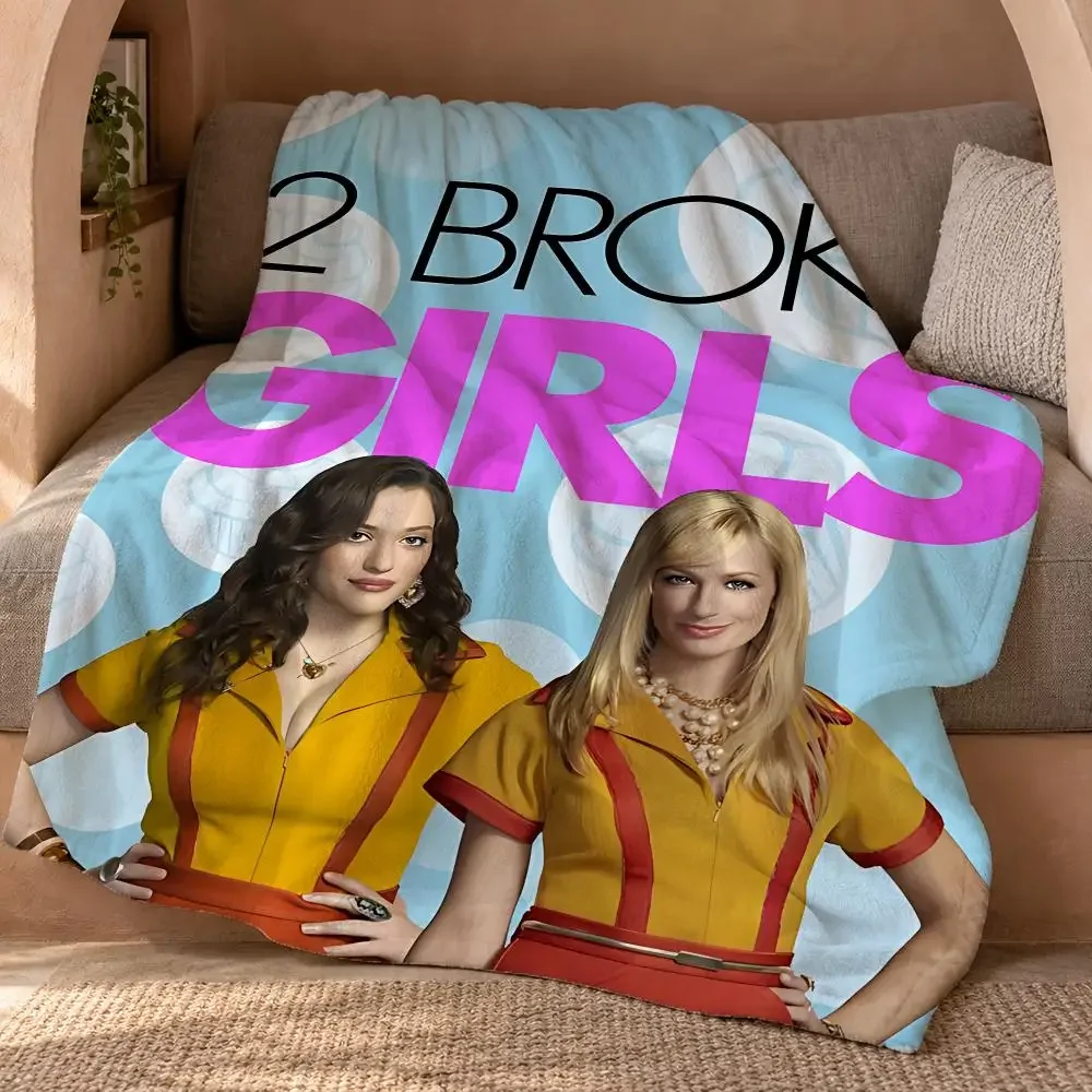 Popular American TV Series 2 Broke Girls Throw Double Sided Flannel Throw Blanket Soft Travel Camping Sofa Bed Home