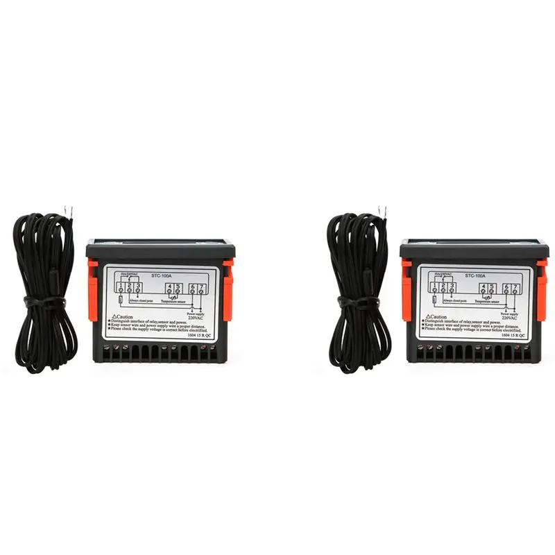 

NOCM 2X STC-100A Контроллер температуры Холодное тепло Холодильник Термостат Регулятор Терморегулятор Датчик, 220 В переменного тока