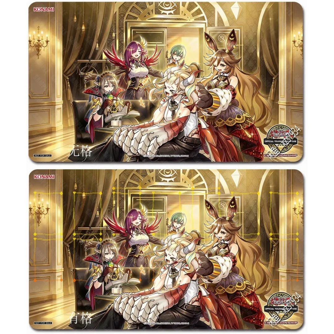 600x350mm Yu-Gi-Oh! DIY Stars of The Raised Moon Playmat Raise Moon-Silvya 2mmseamless Edge Single Rubber Board Game Card Pad