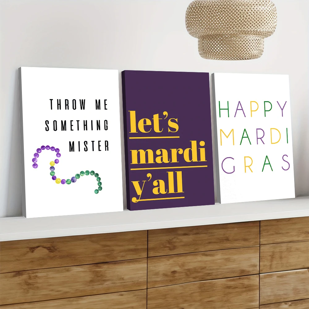 3 كرنفال الديكور قماش لوحات كلاسيكية "رمي لي شيء مستر" شعار الأرجواني الأخضر الأصفر حبة سلسلة تصميم جديد Orl