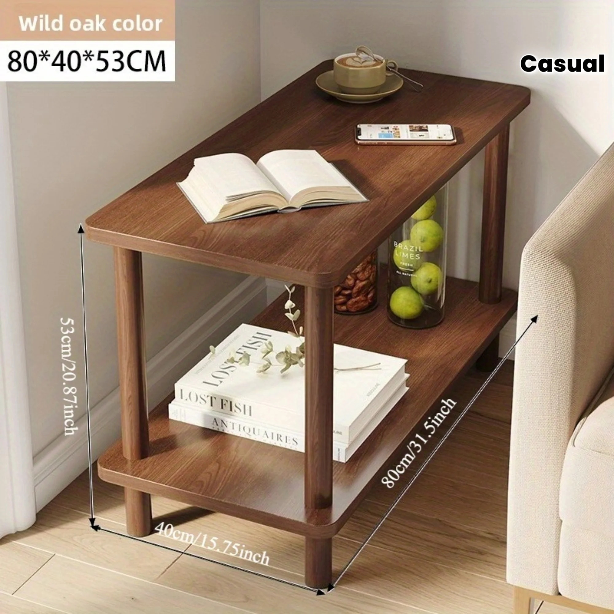 Multifunctional Double-Layer Table, 80.01 Cm Diameter, Ideal As A Compact Side Table for Home Kitchens, A Small Tea Table