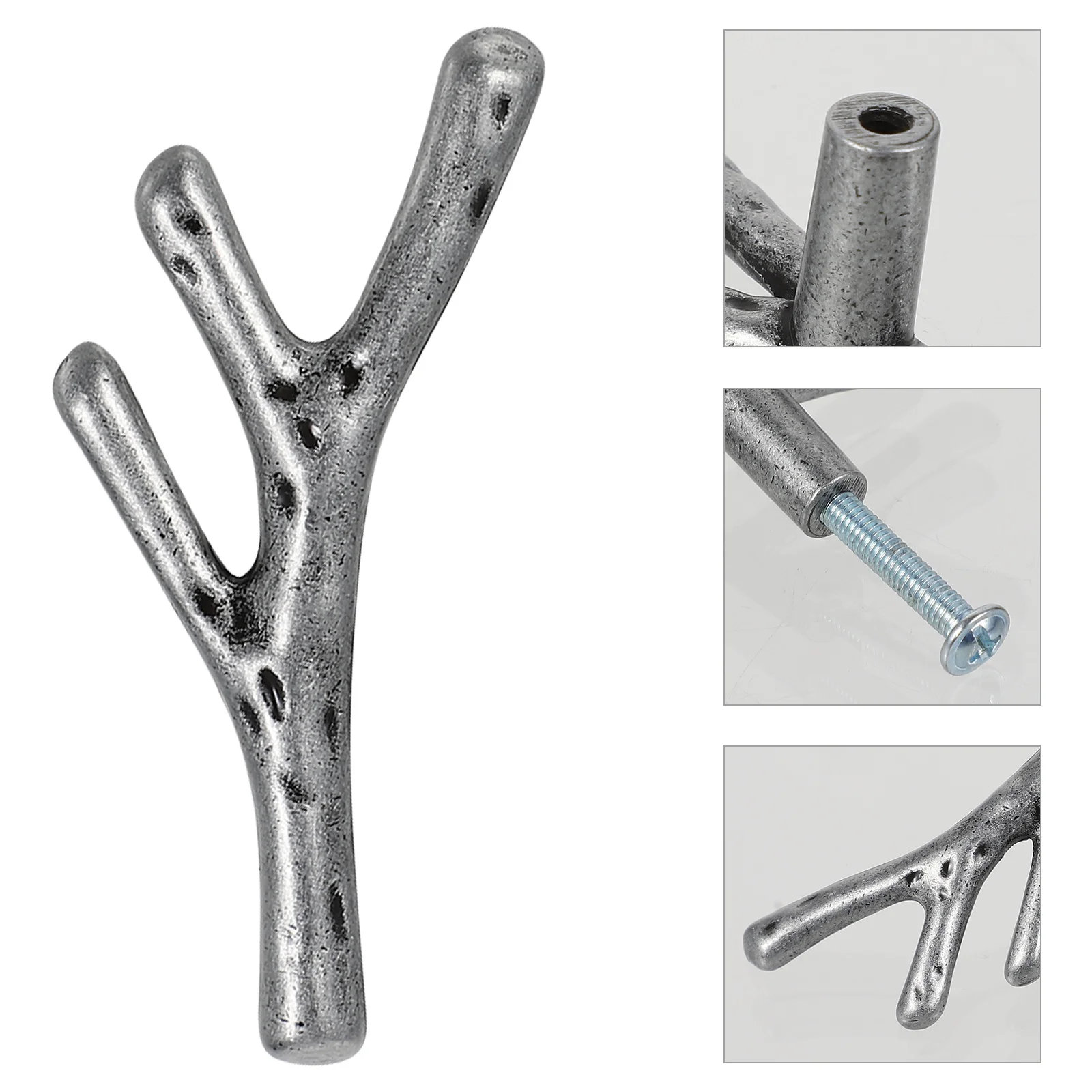 

1Set Zinc Alloy Vintage Branch Handles Durable Wardrobe Cabinet Drawer Pulls European Minimalist Design Zinc Alloy Grip