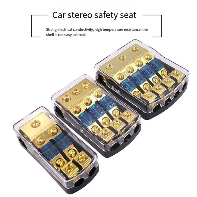 DT17 3 Way ANL Fuse Holder Copper 0/2/4 Gauge to 4/6/8 Gauge 60 for Amp Fuse Distribution Block for Car Audio Amplifier