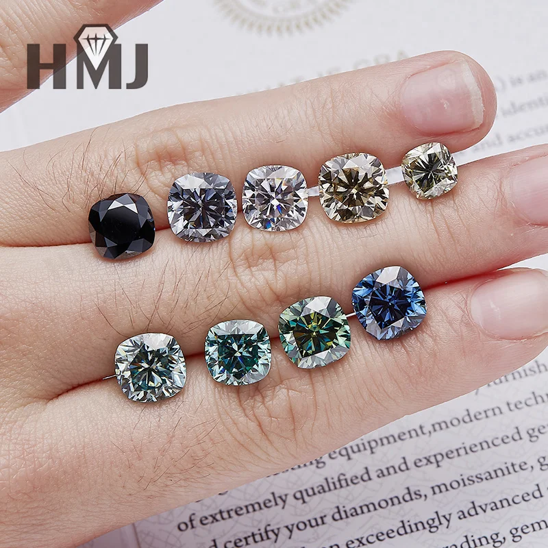 Großhandel Moissanit Lose Steine Kissenförmiger Schliff Superweiß Primärfarbe VVS1 Klarheit DIY Ring Halskette Ohrringe Hauptmaterialien – Detail 7