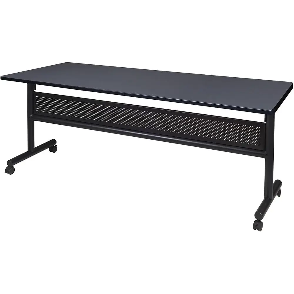 

Мобильный учебный стол 72 x 24 дюйма с серым ламинатом, обработанным кромкой и колесиками, для использования в классах