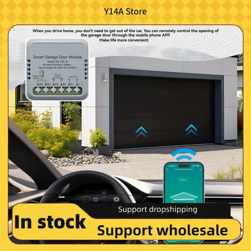 

Y14A Tuya Zigbee Garage Door Controller Module- Works For Alexa& Google Garage Door Openers, Smart Life APP Remote Control