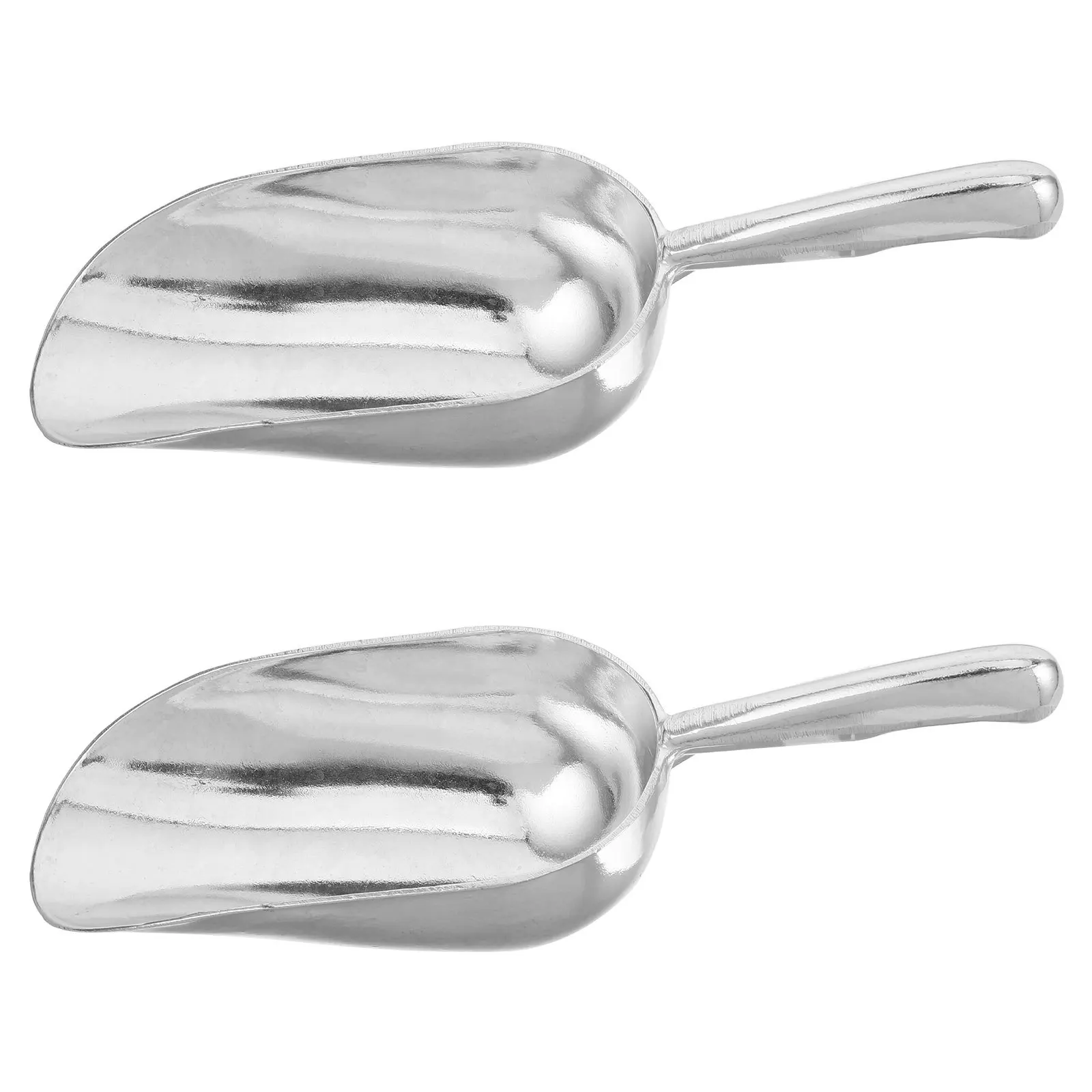 

2pcs Ice Scoop Metal: Thickened Aluminum Alloy For Freezer Bin Beverage Dispenser Ergonomic Handle Easy Clean Nonstick Surface