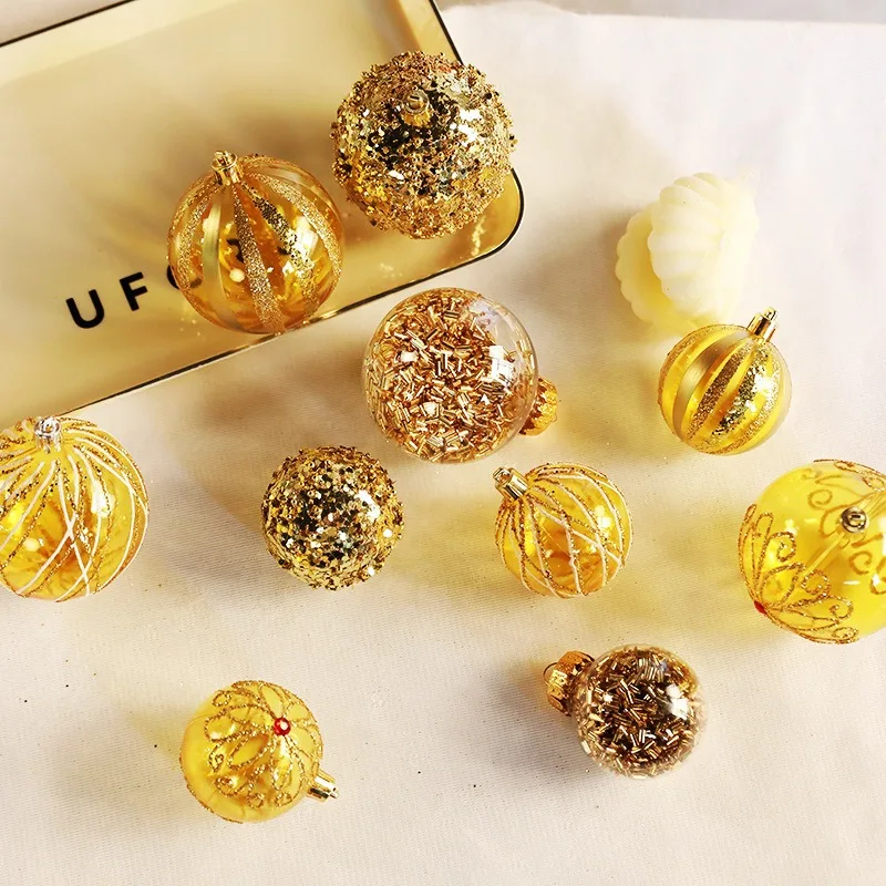 

25pcs 6cm Glittery Transparent Painted Christmas Balls - Shatterproof Hanging Baubles, Xmas Tree Home Party Ornaments