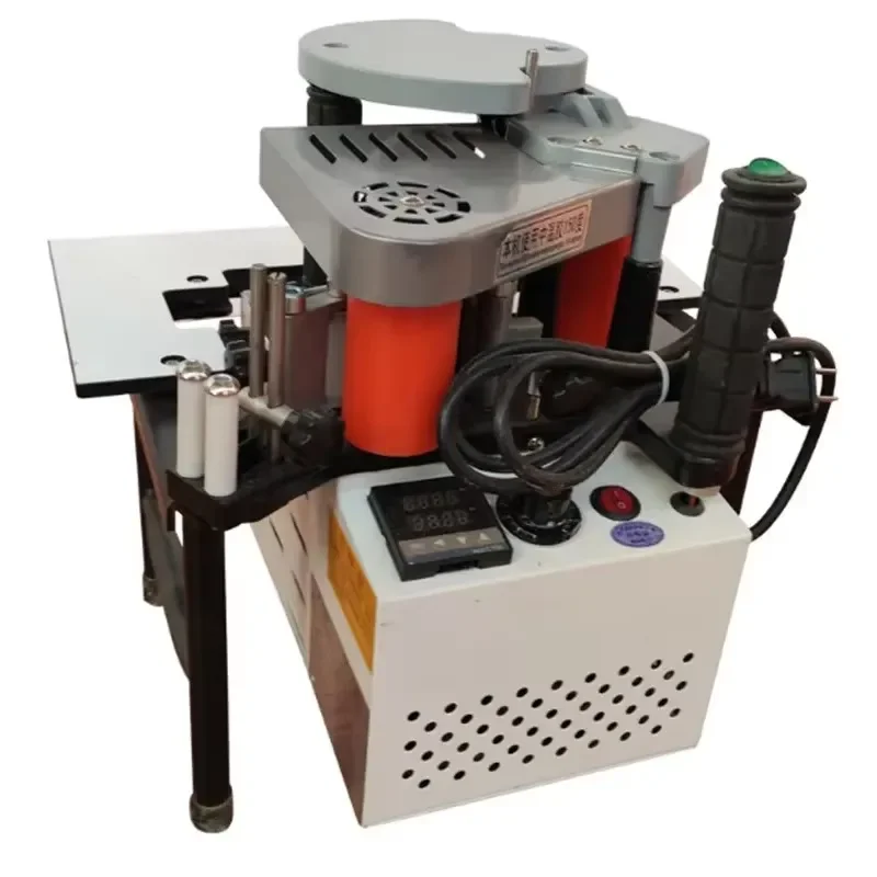 2026 Latest 220V 1200W Manual Double Side Edge Banding Machine with Portable Gluing System for Woodworking DIY Furniture
